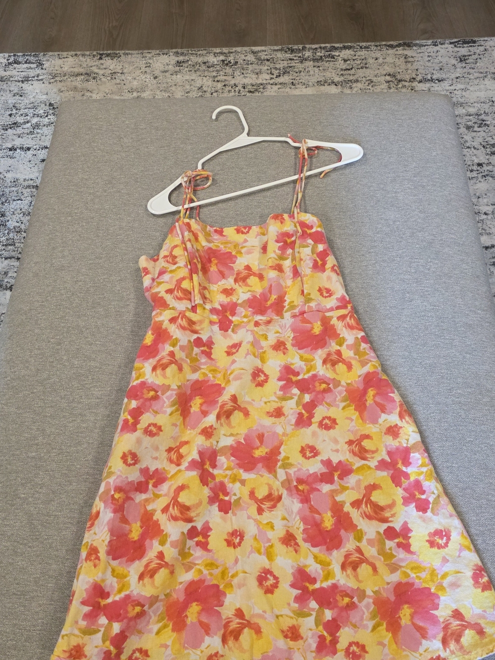 Old Navy Pink & Yellow Floral Smocked Top